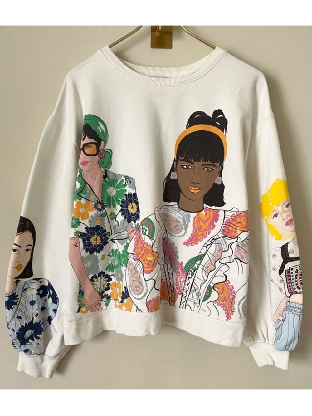 Zara graphic sweatshirt Streetwear preppy size L